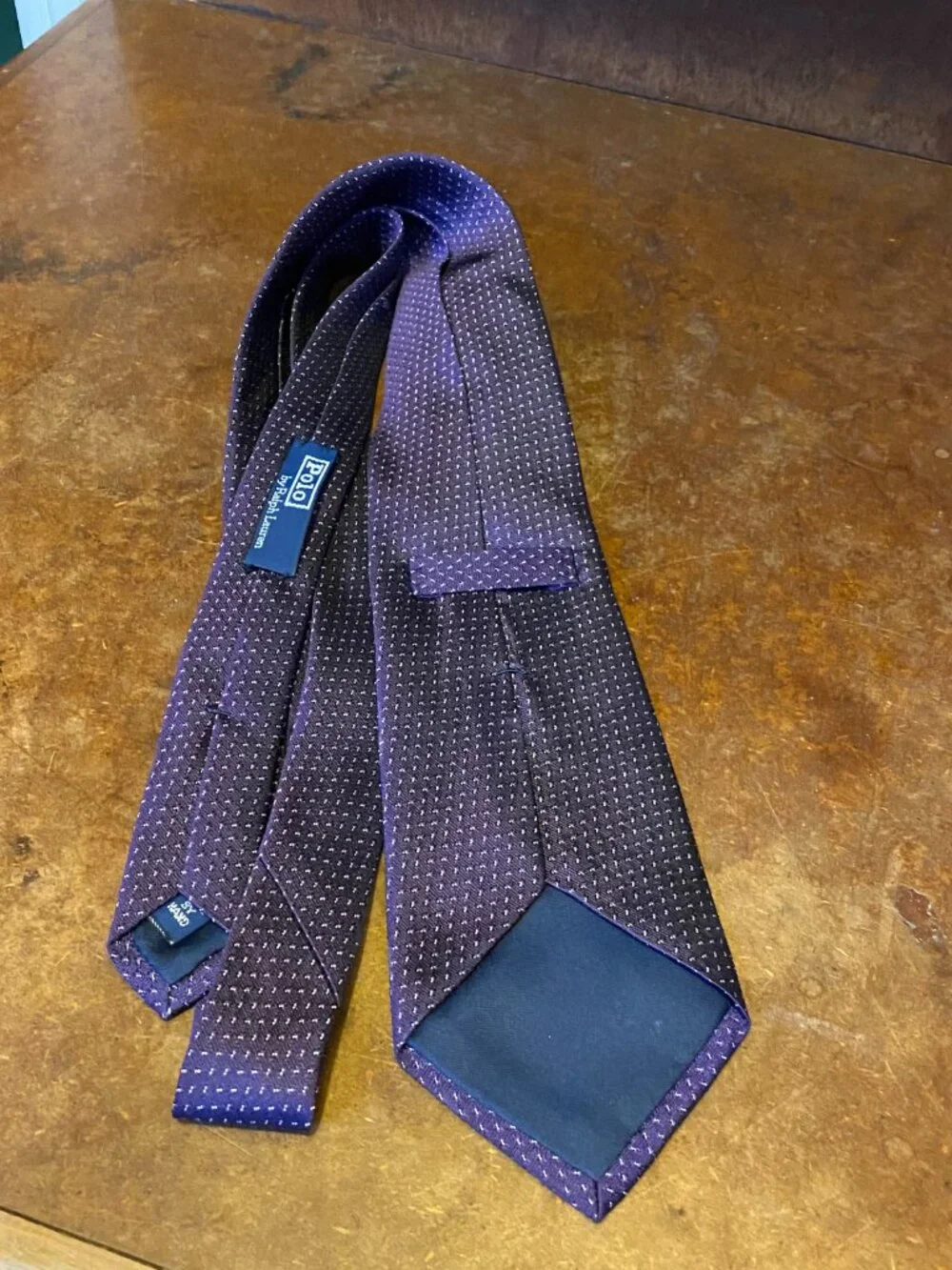 Polo Ralph Lauren Purple Necktie Tie 100% Silk Made in USA